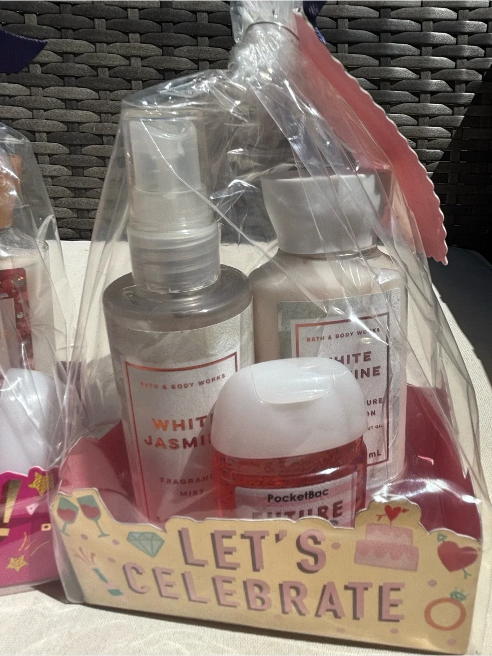 Bath & Body Works Pink Gift Tag Mini Set with Navy Bow